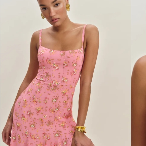 NWT Reformation Eridania Dress Pink Floral Dress - Picture 2 of 6